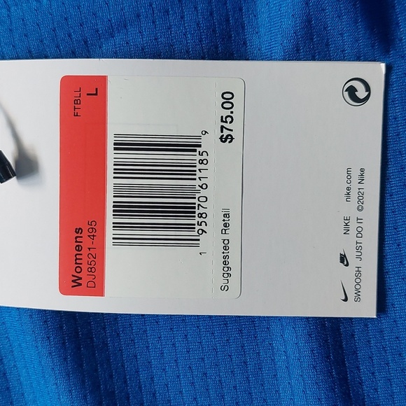 Nike Running Shirt Womens Blue Dri-Fit 1/2 Zip Mock Neck Long Sleeve Size L - Picture 9 of 10